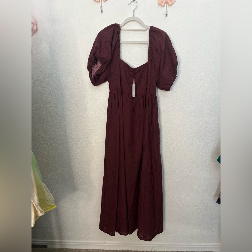 Noralee burgundy embroidered dress.
